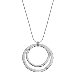 Sonoma Goods For Life™ Long Hammered Double Ring Pendant Necklace