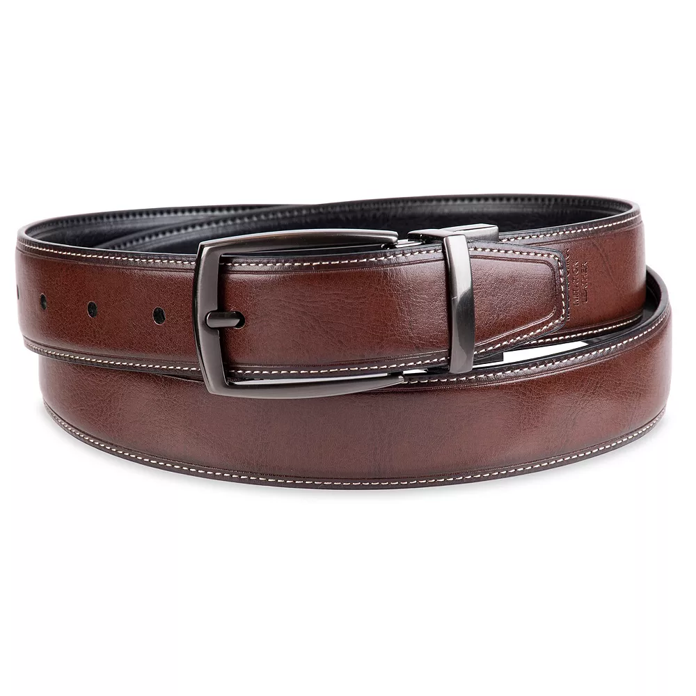 Big & Tall Sonoma Goods For Life® Feather-Edge Stitched Black-to-Tan Reversible Belt 1 Big & Tall Sonoma Goods For Life® Feather-Edge Stitched Black-to-Tan Reversible Belt