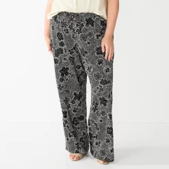 Plus Size Sonoma Goods For Life® Linen-Blend Wide-Leg Pants