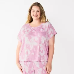 Plus Size Sonoma Goods For Life® Essential Short Sleeve Pajama Top