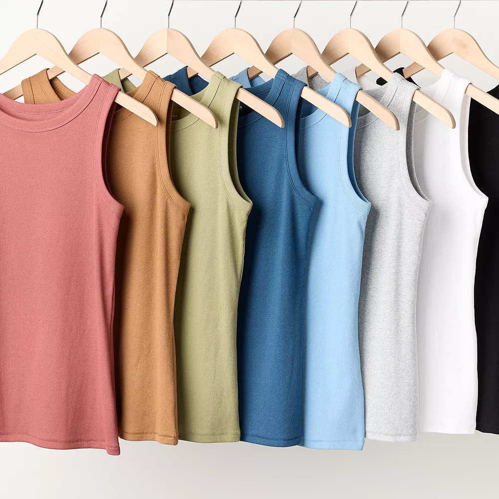 Women's Sonoma Goods For Life® Slim Fit High Neck Rib Tank 4 Women's Sonoma Goods For Life® Slim Fit High Neck Rib Tank - Image 4