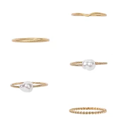 Sonoma Goods For Life® Pearl & Twisted Ring 5 Pack
