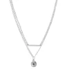 Sonoma Goods For Life® 2 Row Bar And Radial Textured Coin Pendant Necklace