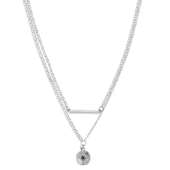 Sonoma Goods For Life® 2 Row Bar And Radial Textured Coin Pendant Necklace