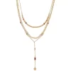 Sonoma Goods For Life® Gold Tone 3 Row Multi Beaded Y Necklace