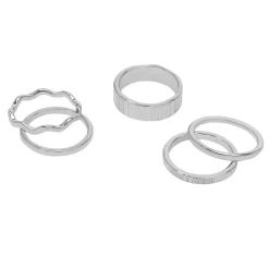 Sonoma Goods For Life® Silver Tone 5-piece Textured Ring Set
