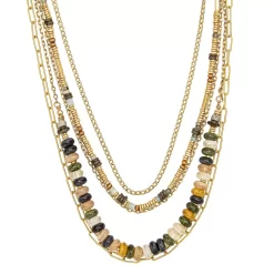 Sonoma Goods For Life® Gold Tone 5 Row Multi Chunky Bead And Chains Necklace
