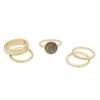 Sonoma Goods For Life® Gold Tone Green Dotted Metal Ring Set