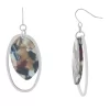 Sonoma Goods For Life® Silver Tone Oval Blue Acetate Duo Shape Drop Earrings