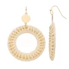 Sonoma Goods For Life® Gold Tone Cotton Beaded Open Circle Drop Earrings